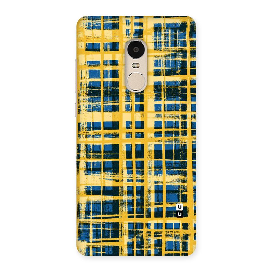 Yellow Rugged Check Design Back Case for Xiaomi Redmi Note 4