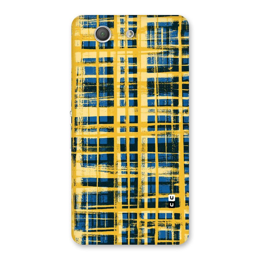 Yellow Rugged Check Design Back Case for Xperia Z3 Compact