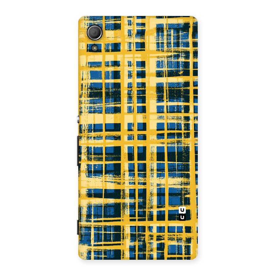 Yellow Rugged Check Design Back Case for Xperia Z4