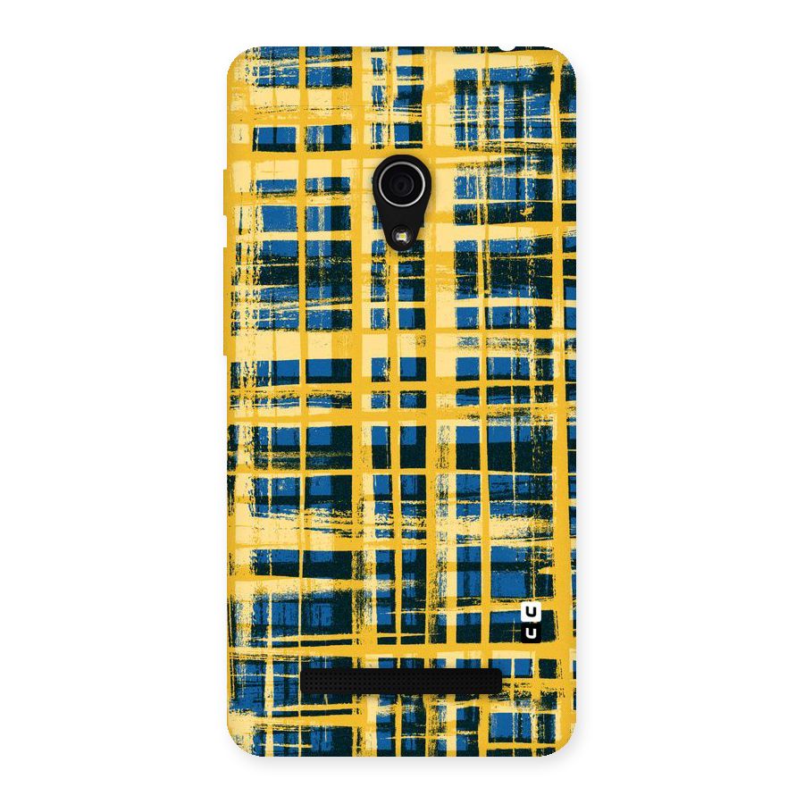 Yellow Rugged Check Design Back Case for Zenfone 5