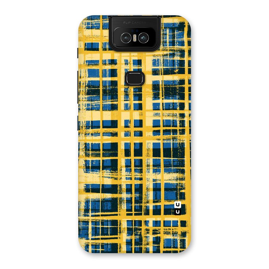 Yellow Rugged Check Design Back Case for Zenfone 6z