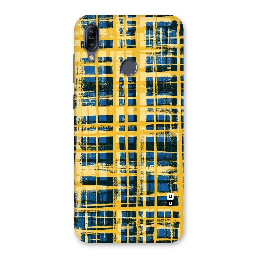 Yellow Rugged Check Design Back Case for Zenfone Max M2