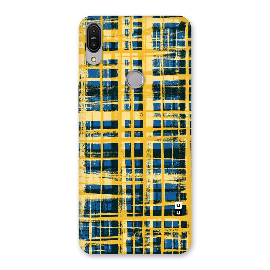 Yellow Rugged Check Design Back Case for Zenfone Max Pro M1