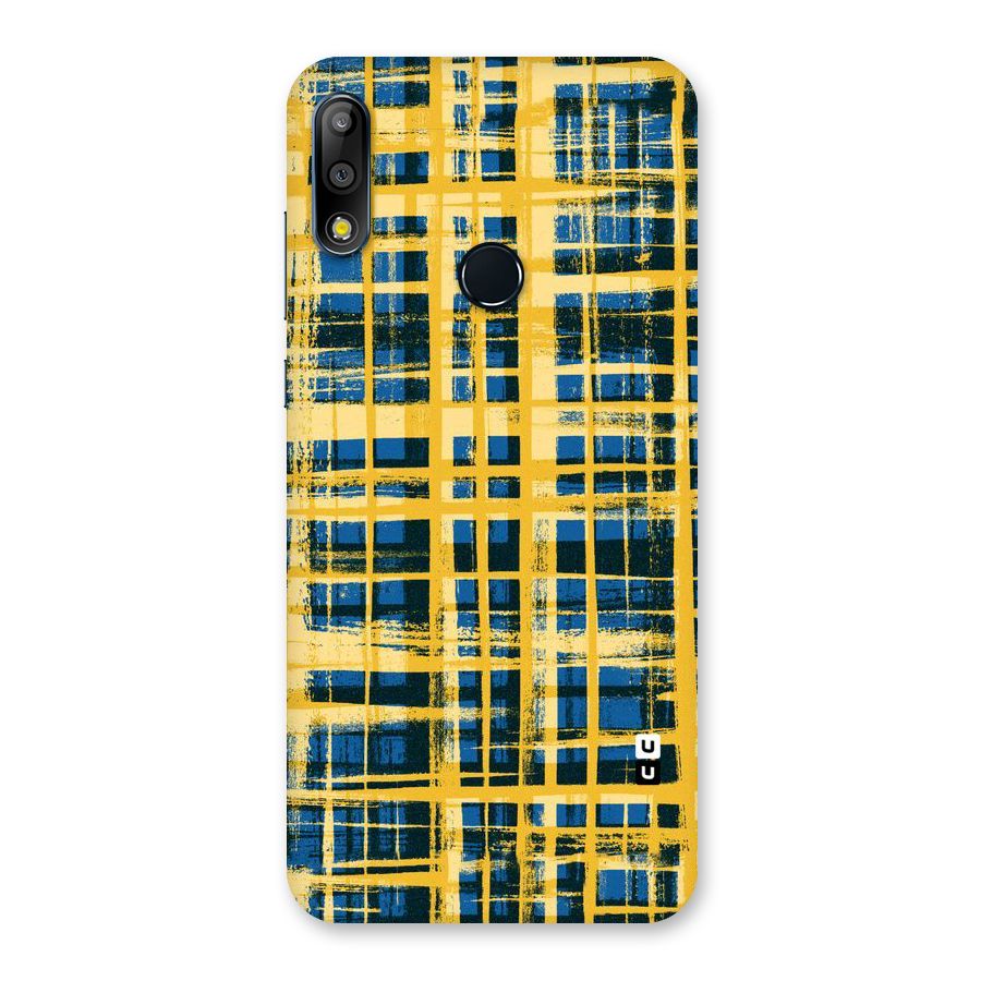 Yellow Rugged Check Design Back Case for Zenfone Max Pro M2