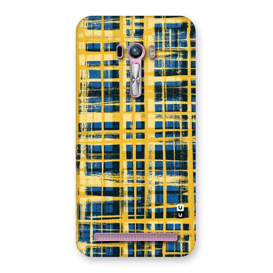 Yellow Rugged Check Design Back Case for Zenfone Selfie