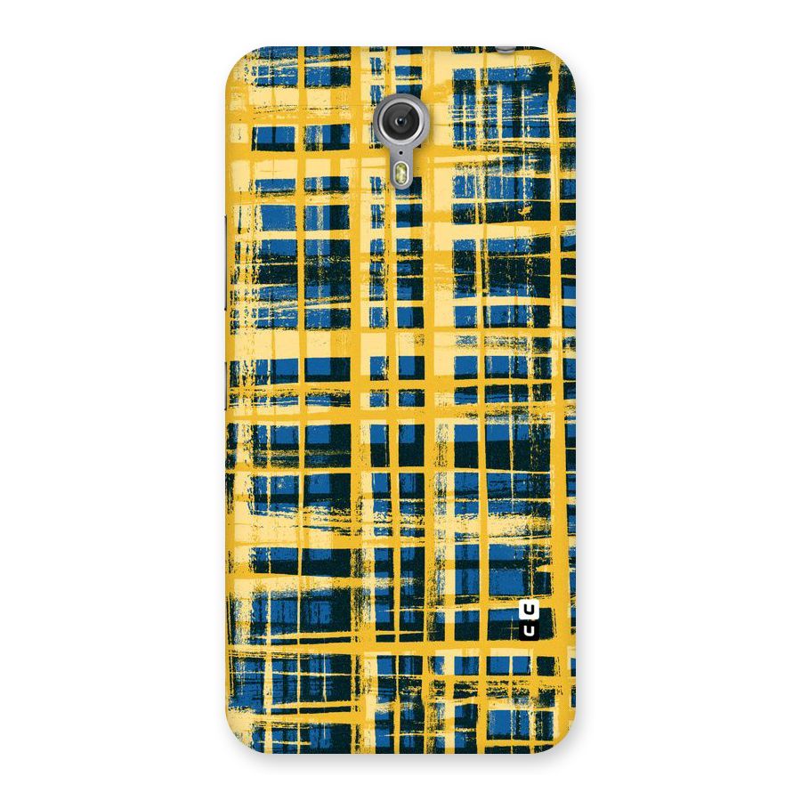 Yellow Rugged Check Design Back Case for Zuk Z1