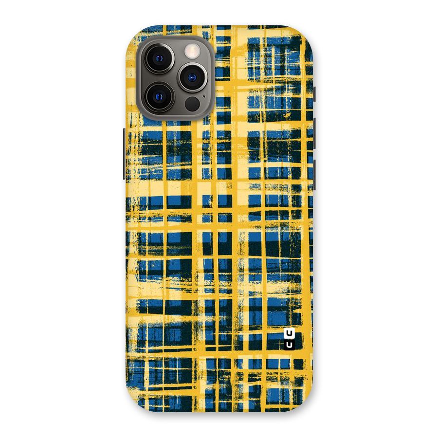 Yellow Rugged Check Design Back Case for iPhone 12 Pro
