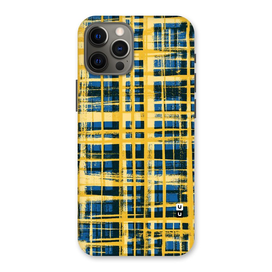 Yellow Rugged Check Design Back Case for iPhone 12 Pro Max
