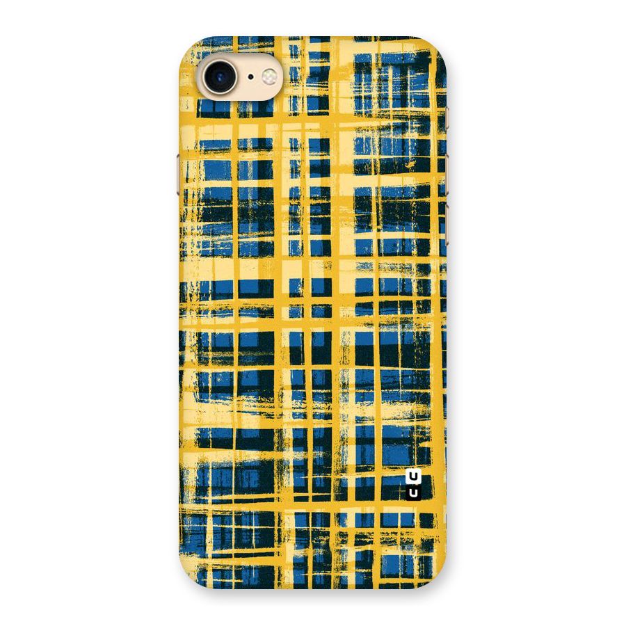 Yellow Rugged Check Design Back Case for iPhone 7