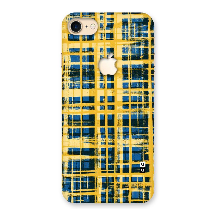 Yellow Rugged Check Design Back Case for iPhone 7 Apple Cut