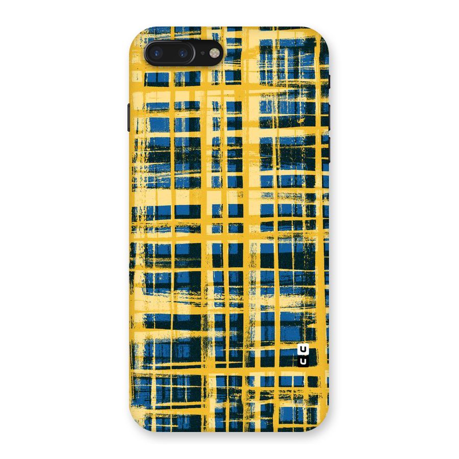 Yellow Rugged Check Design Back Case for iPhone 7 Plus