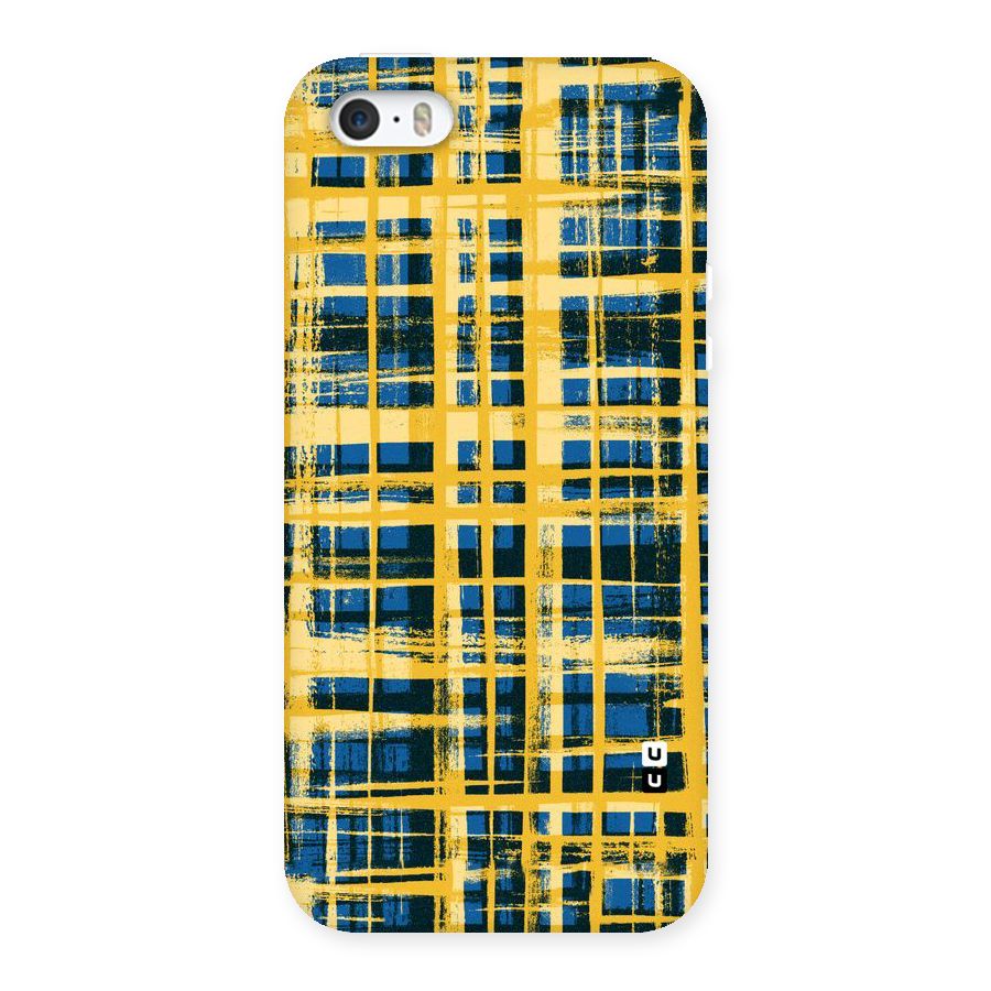 Yellow Rugged Check Design Back Case for iPhone SE