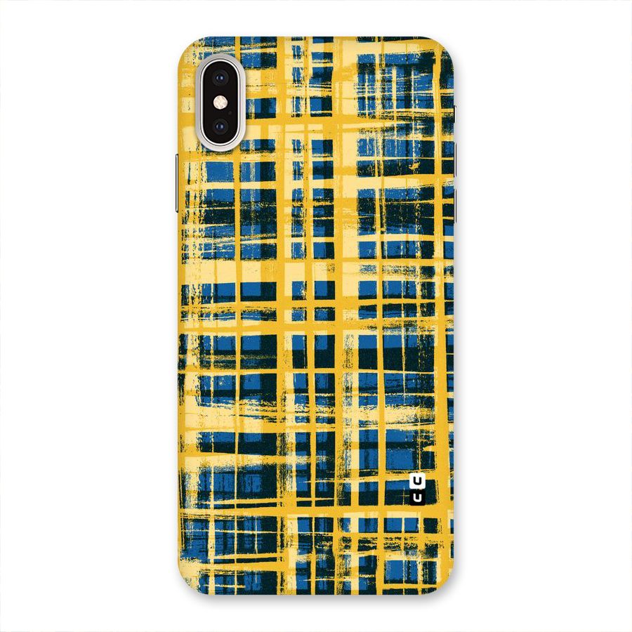 Yellow Rugged Check Design Back Case for iPhone XS Max