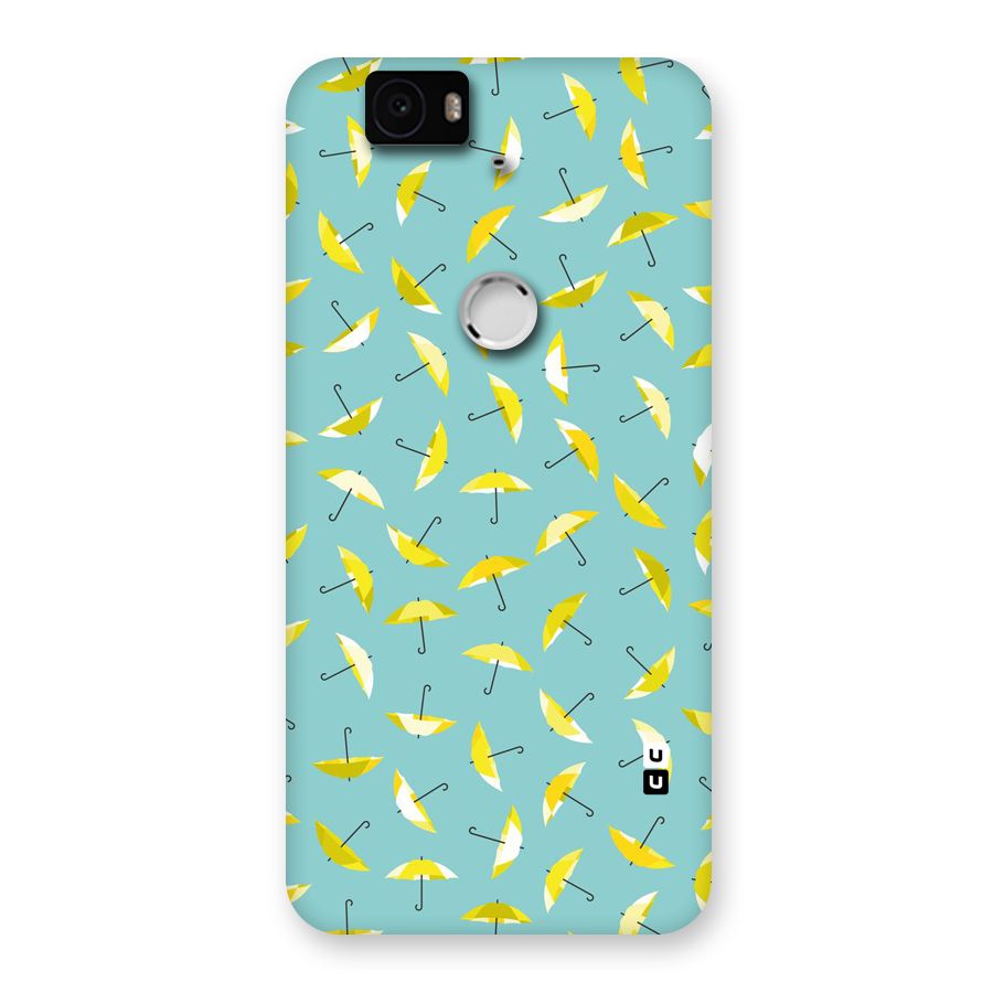 Yellow Umbrella Pattern Back Case for Google Nexus-6P