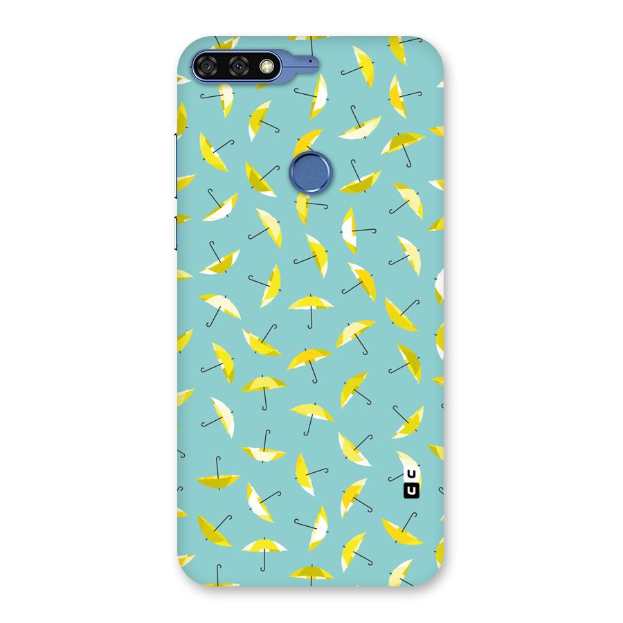 Yellow Umbrella Pattern Back Case for Honor 7C
