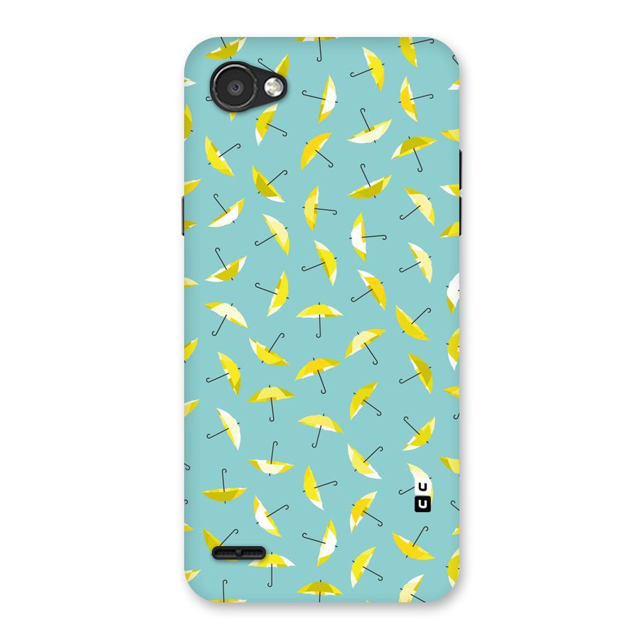 Yellow Umbrella Pattern Back Case for LG Q6