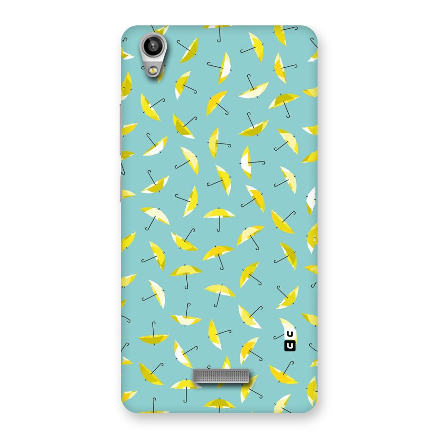Yellow Umbrella Pattern Back Case for Lava-Pixel-V1