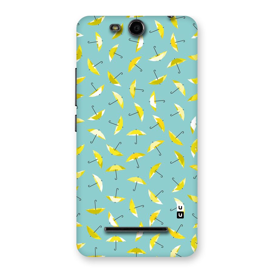 Yellow Umbrella Pattern Back Case for Micromax Canvas Juice 3 Q392