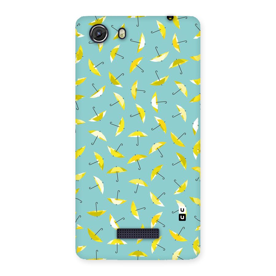 Yellow Umbrella Pattern Back Case for Micromax Unite 3
