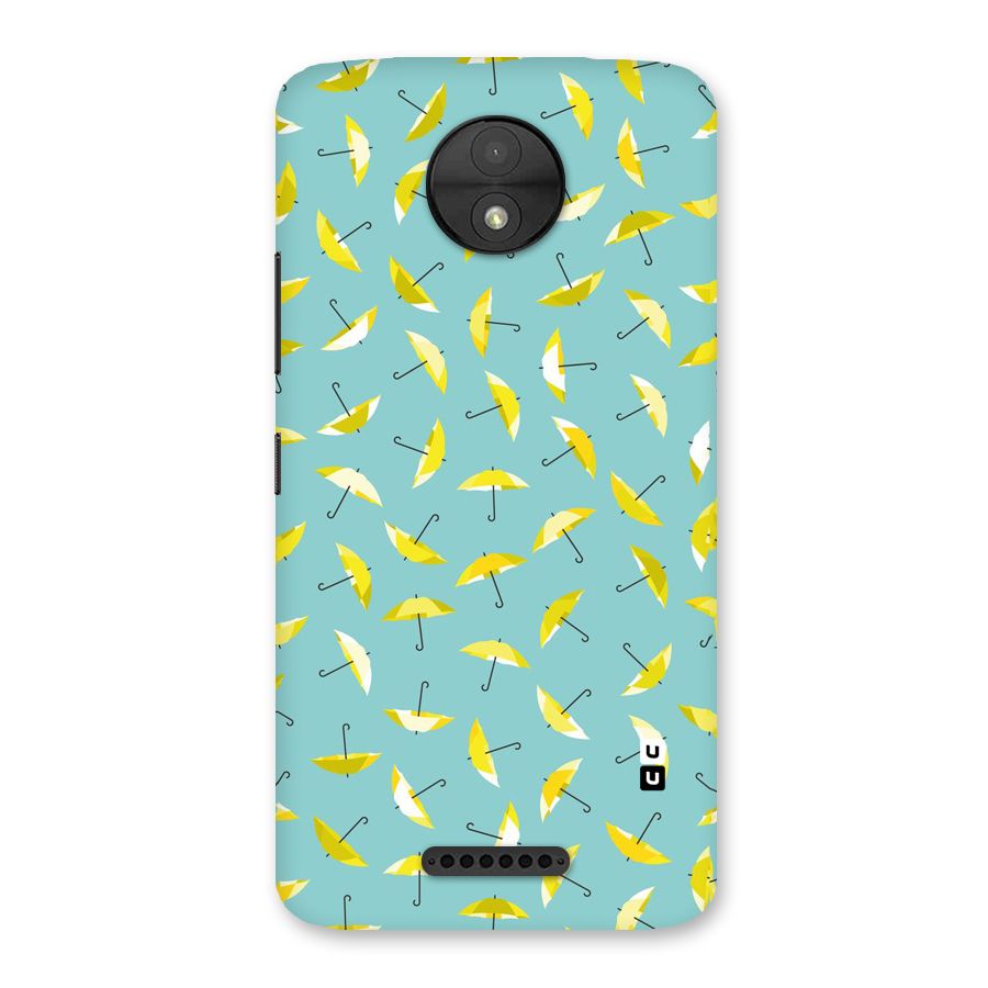 Yellow Umbrella Pattern Back Case for Moto C