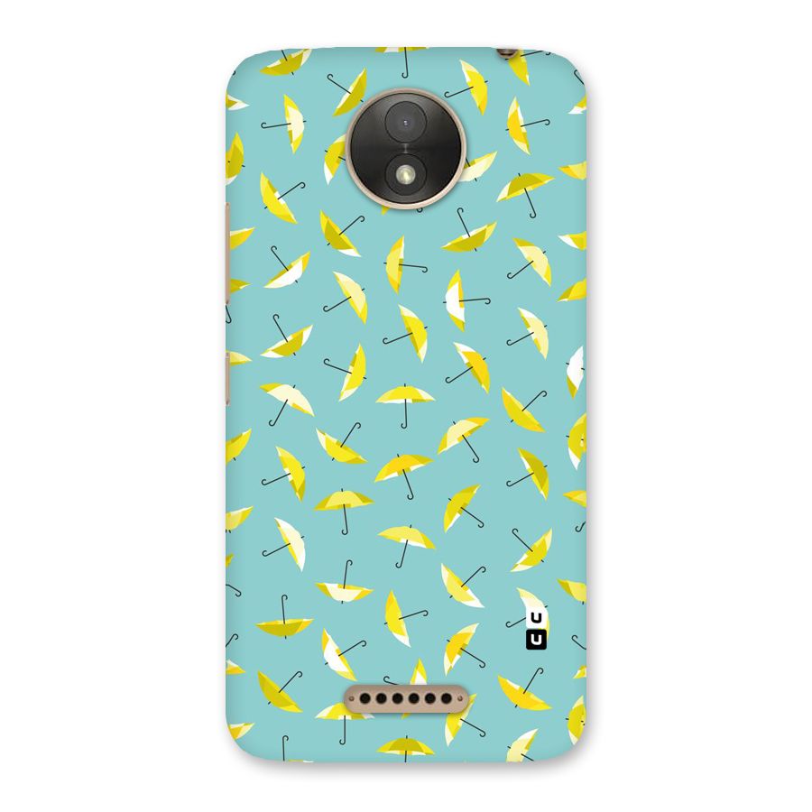 Yellow Umbrella Pattern Back Case for Moto C Plus