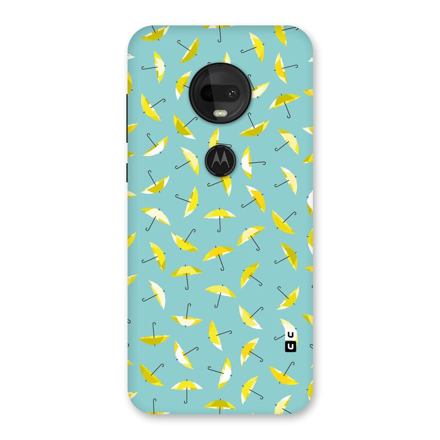 Yellow Umbrella Pattern Back Case for Moto G7