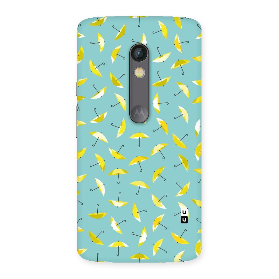 Yellow Umbrella Pattern Back Case for Moto X Play