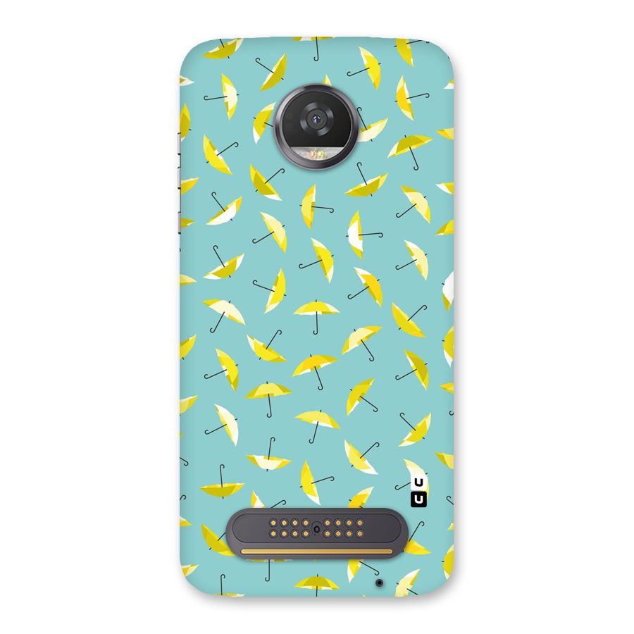 Yellow Umbrella Pattern Back Case for Moto Z2 Play