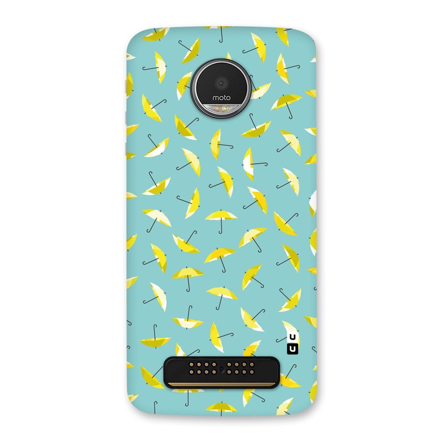 Yellow Umbrella Pattern Back Case for Moto Z Play
