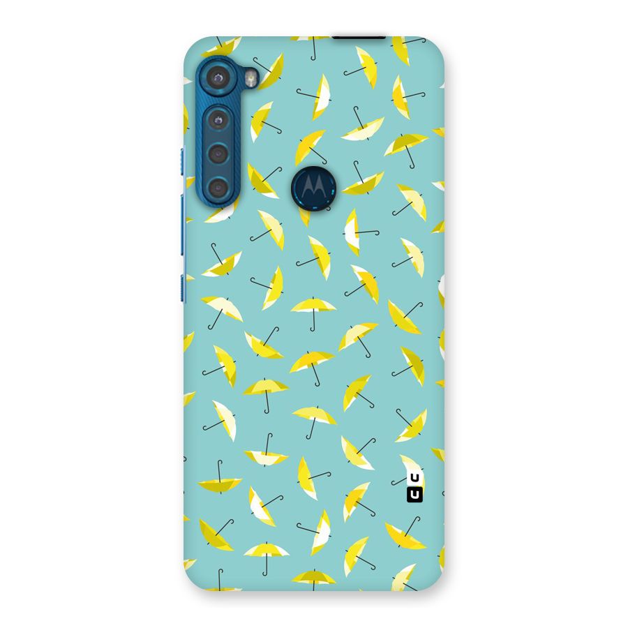 Yellow Umbrella Pattern Back Case for Motorola One Fusion Plus