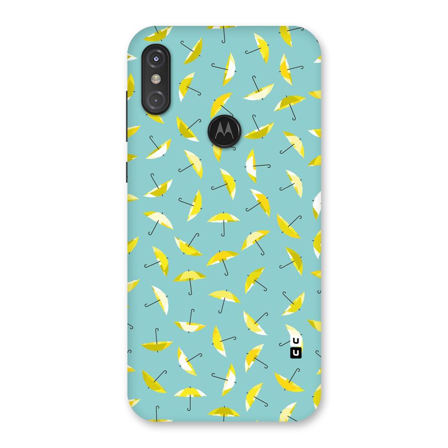 Yellow Umbrella Pattern Back Case for Motorola One Power