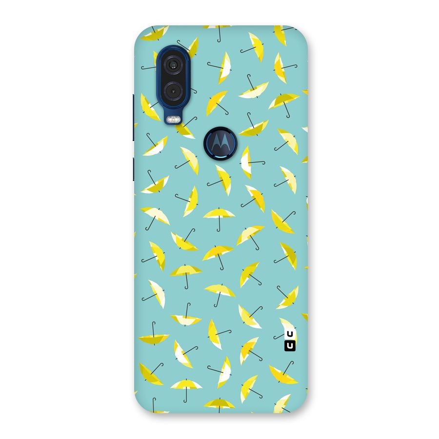 Yellow Umbrella Pattern Back Case for Motorola One Vision