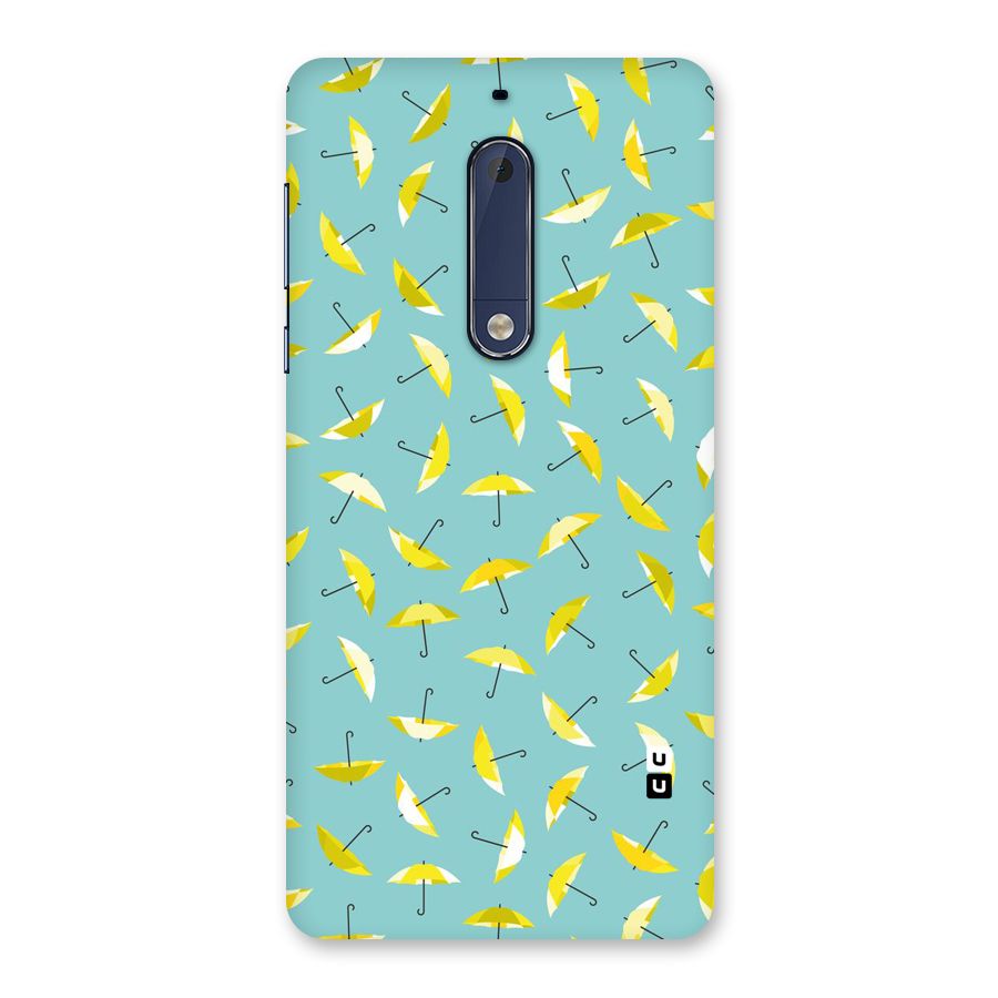 Yellow Umbrella Pattern Back Case for Nokia 5