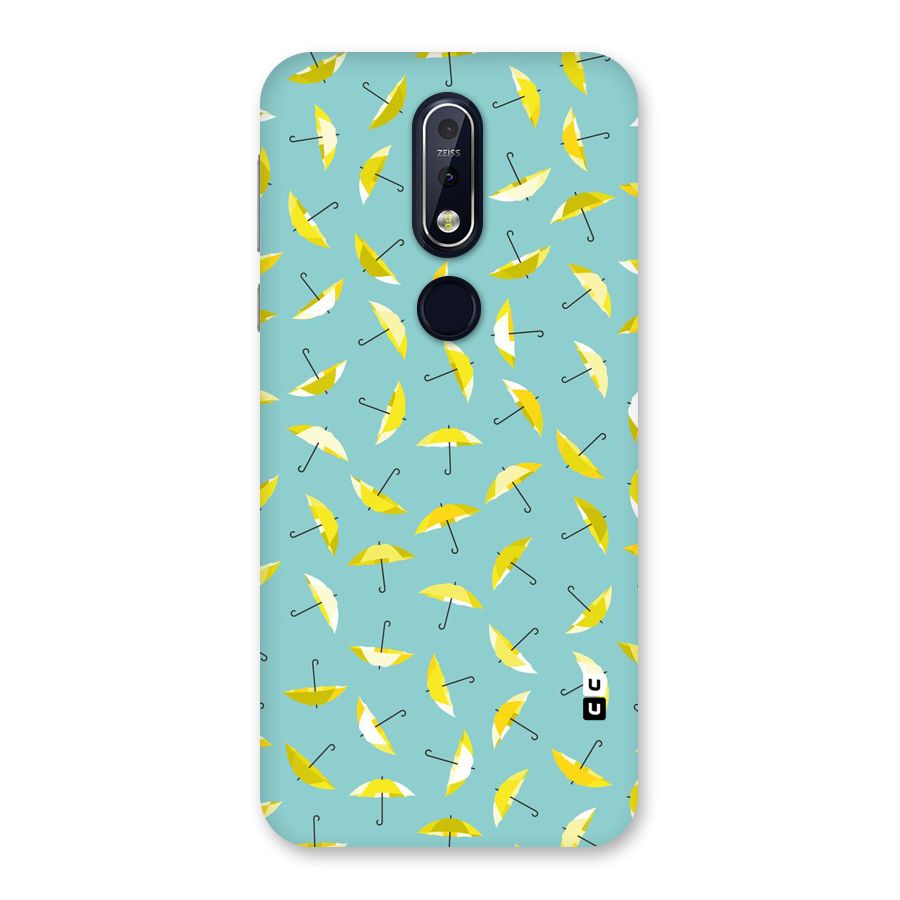 Yellow Umbrella Pattern Back Case for Nokia 7.1