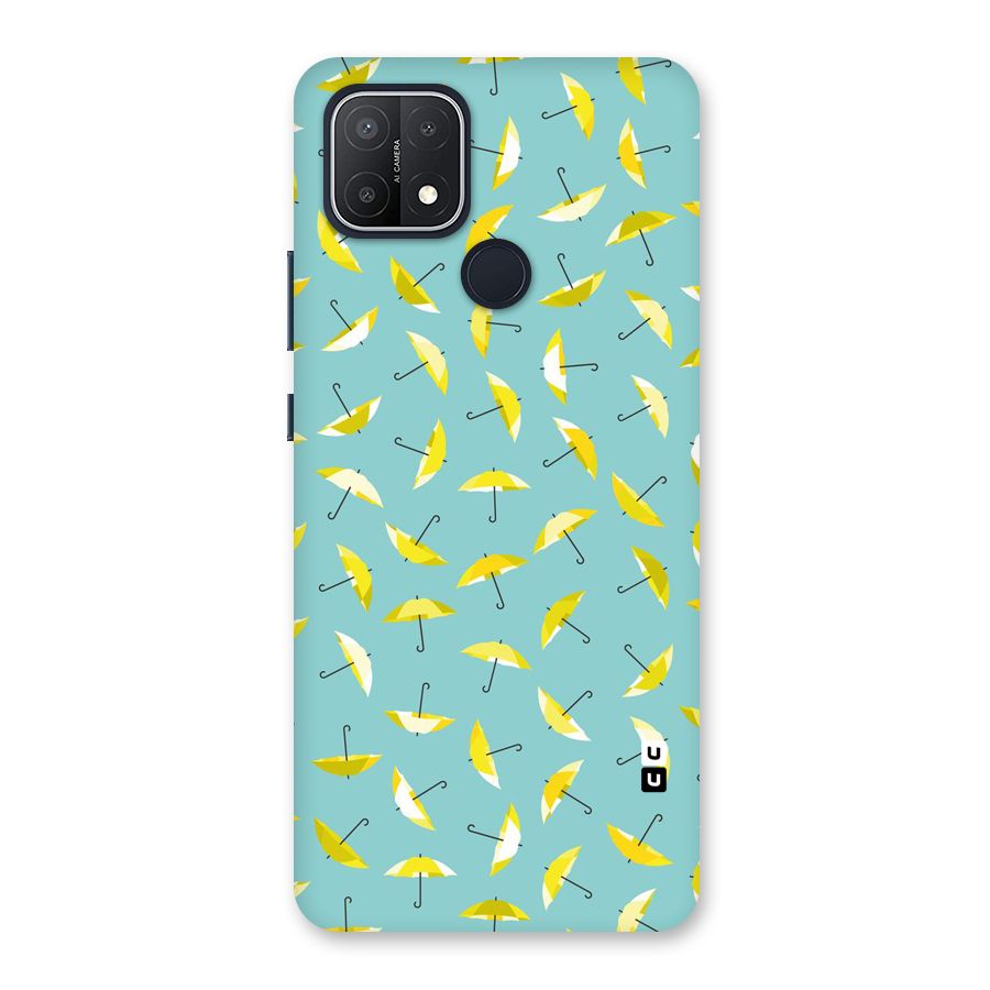 Yellow Umbrella Pattern Back Case for Oppo A15