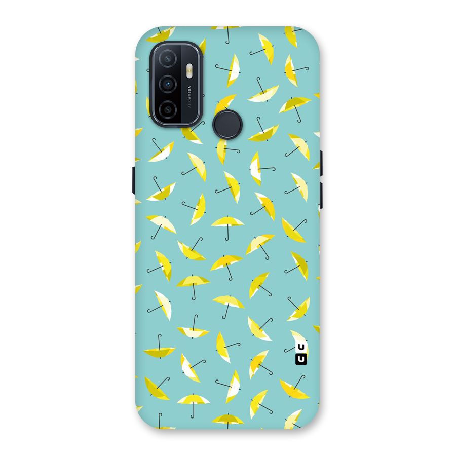 Yellow Umbrella Pattern Back Case for Oppo A32