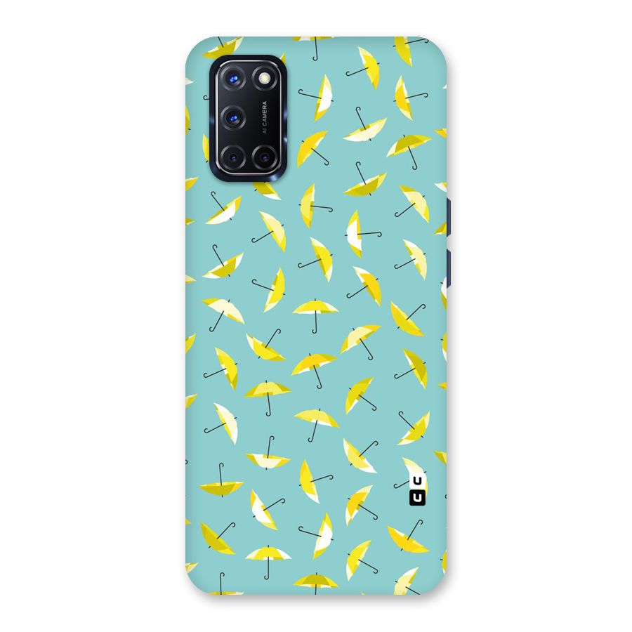 Yellow Umbrella Pattern Back Case for Oppo A52