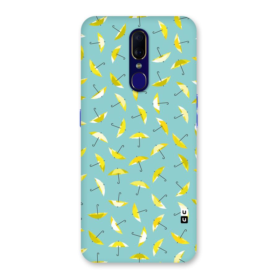 Yellow Umbrella Pattern Back Case for Oppo F11