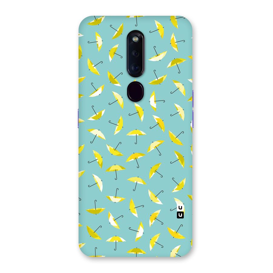 Yellow Umbrella Pattern Back Case for Oppo F11 Pro
