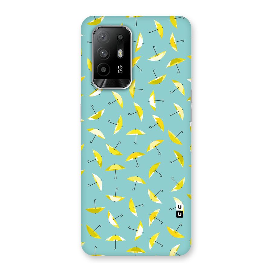 Yellow Umbrella Pattern Back Case for Oppo F19 Pro Plus 5G