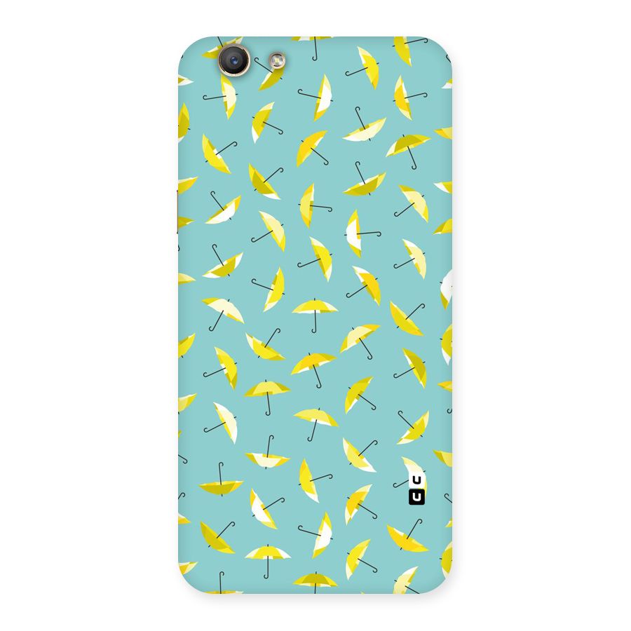 Yellow Umbrella Pattern Back Case for Oppo F1s