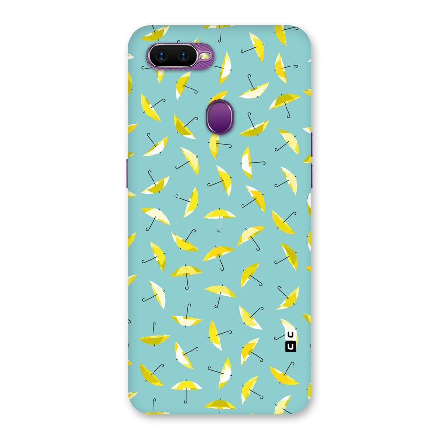 Yellow Umbrella Pattern Back Case for Oppo F9
