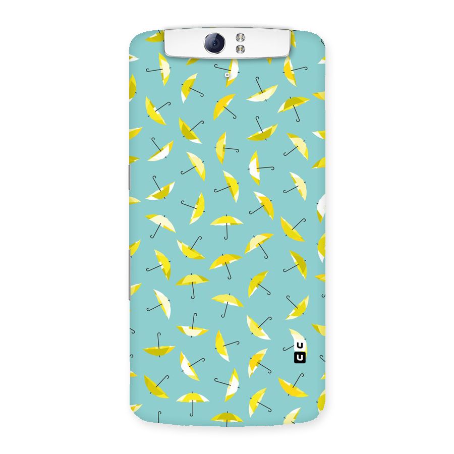 Yellow Umbrella Pattern Back Case for Oppo N1