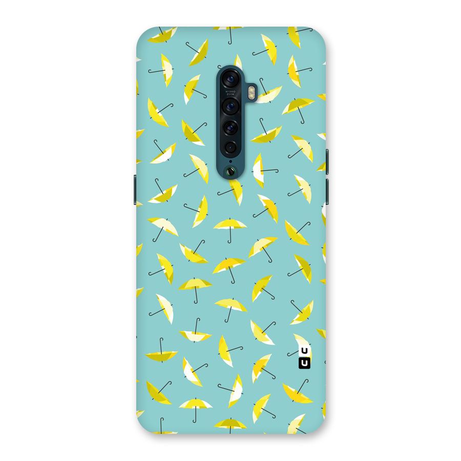 Yellow Umbrella Pattern Back Case for Oppo Reno2