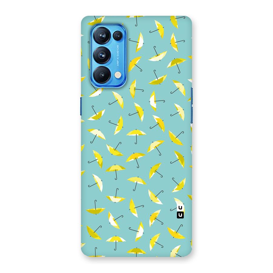 Yellow Umbrella Pattern Back Case for Oppo Reno5 Pro 5G