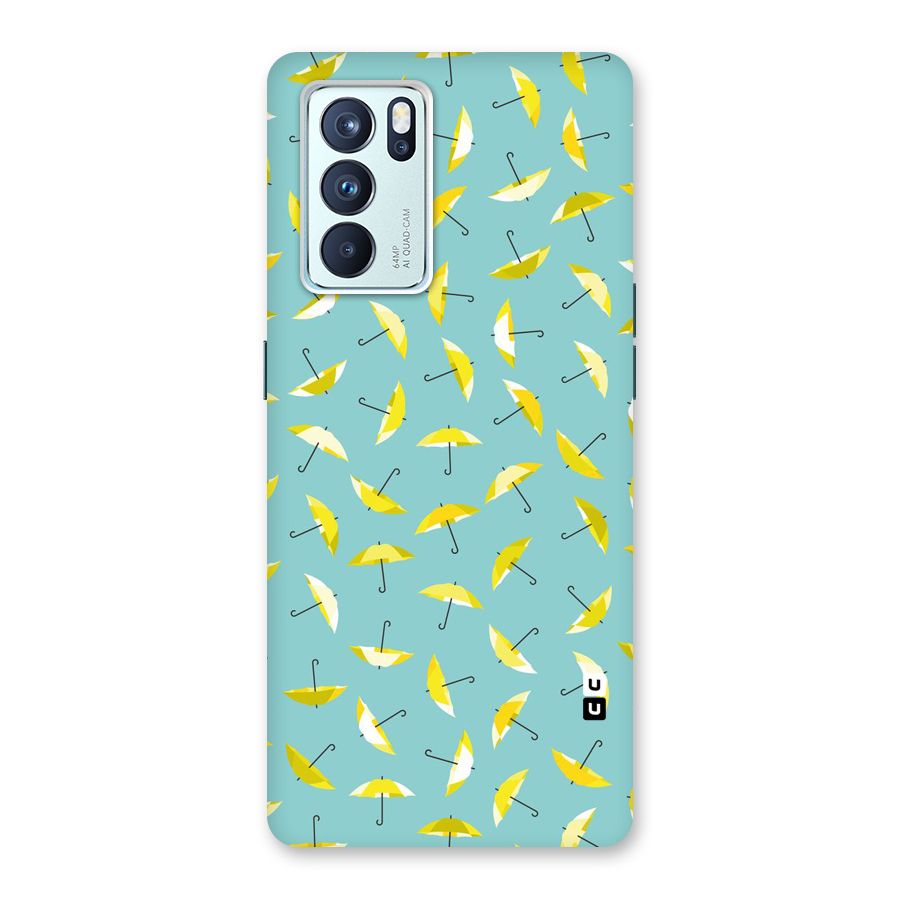 Yellow Umbrella Pattern Back Case for Oppo Reno6 Pro 5G
