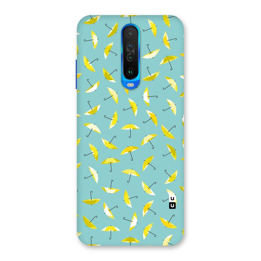Yellow Umbrella Pattern Back Case for Poco X2