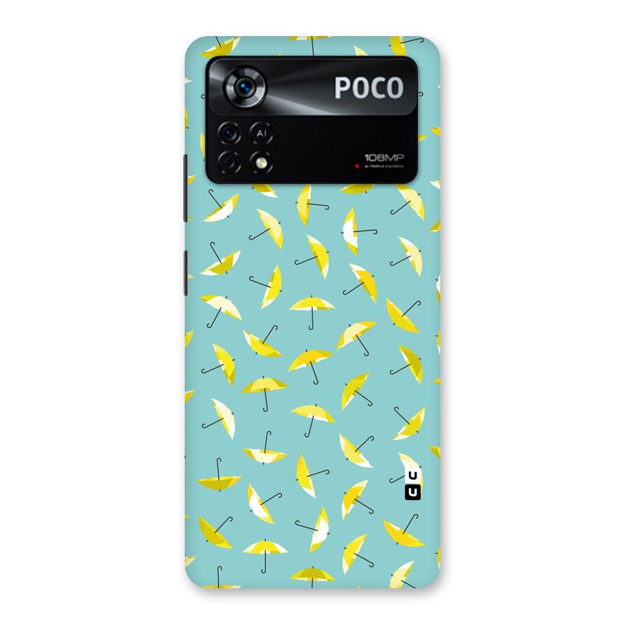 Yellow Umbrella Pattern Back Case for Poco X4 Pro 5G