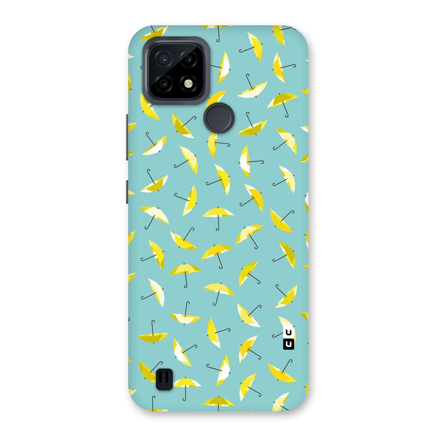 Yellow Umbrella Pattern Back Case for Realme C21