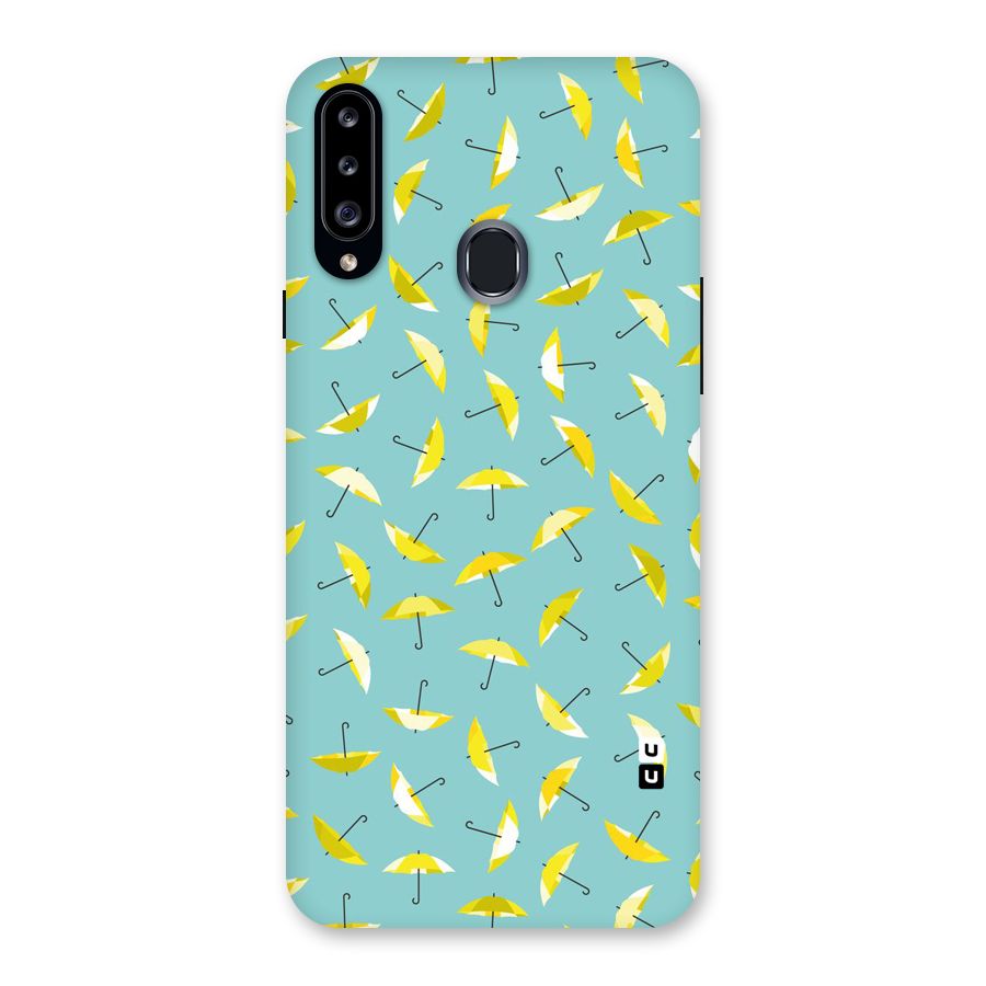 Yellow Umbrella Pattern Back Case for Samsung Galaxy A20s